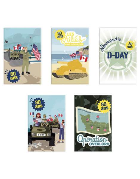 Lot de 5 magnets D-Day Balades Normandes