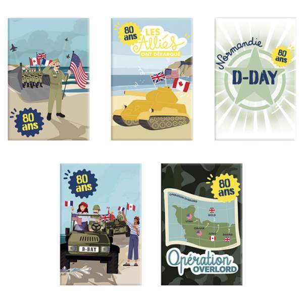 Lot de 5 magnets D-Day Balades Normandes