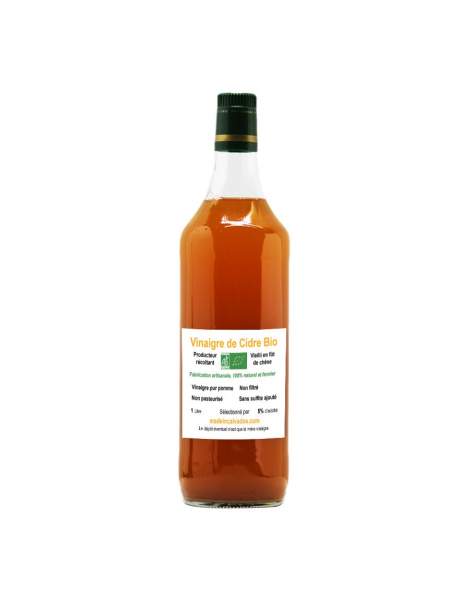 Vinaigre de cidre bio non pasteurisé sans sulfite 1L