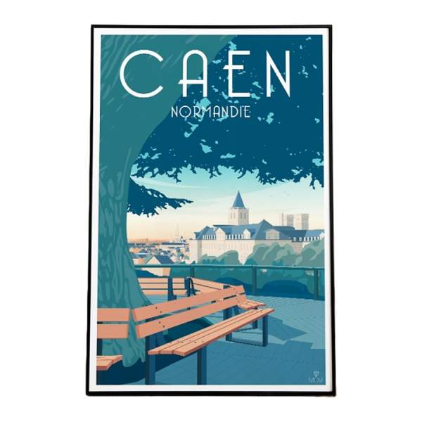 Affiche Caen Abbaye aux Dames MOVI Normandie 40x60cm