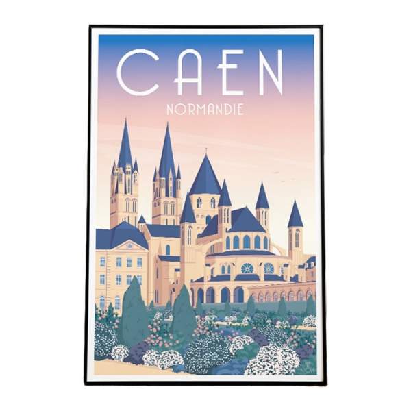 Affiche Caen Abbaye aux Hommes MOVI Normandie 40x60cm