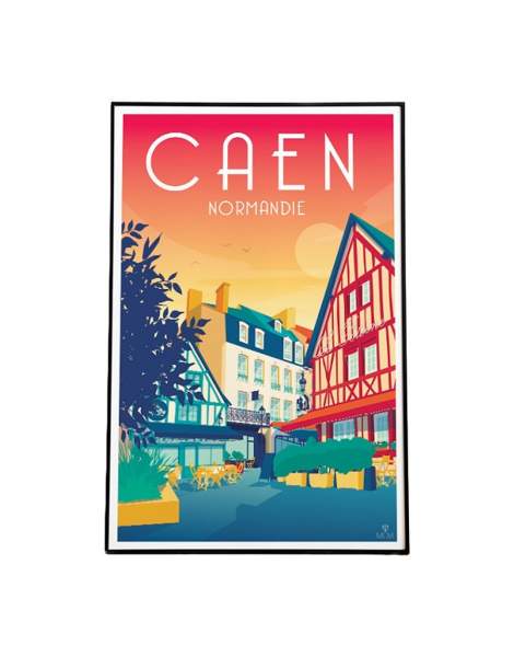 Affiche Caen Quartier du Vaugueux MOVI Normandie 40x60cm