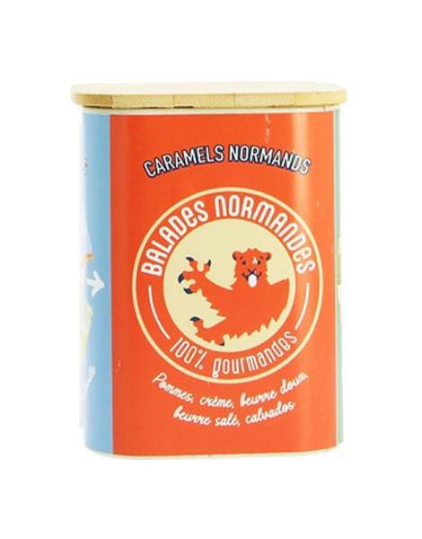 Caramels assortiments boites métals 4 faces Balades normandes 200g