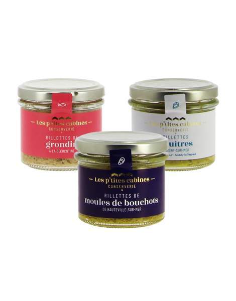 Rillettes de poissons Les petites cabines assortiment 3*90g