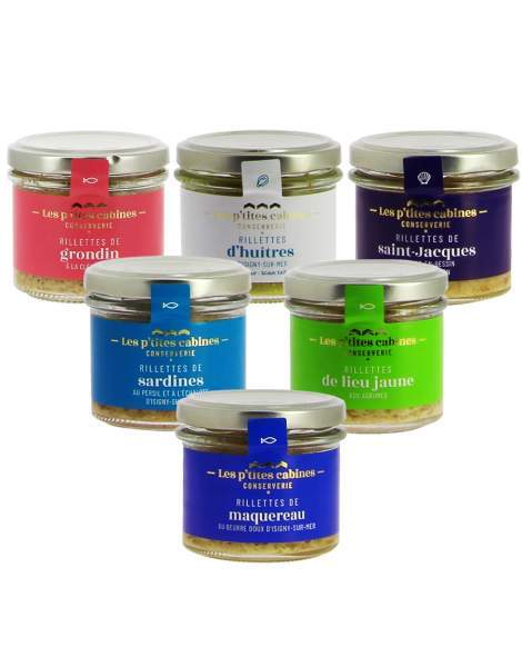 Rillettes de poissons Les petites cabines assortiment 6*90g