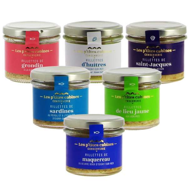 Rillettes de poissons Les petites cabines assortiment 6*90g