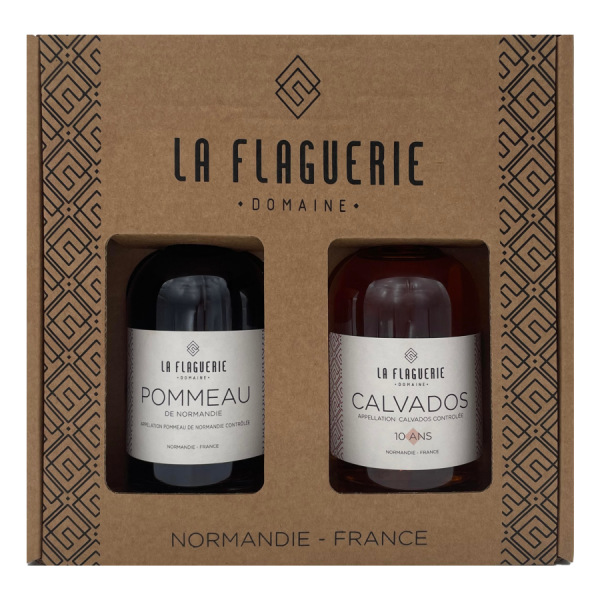 Coffret de Calvados et Pommeau 2x20cl La flaguerie