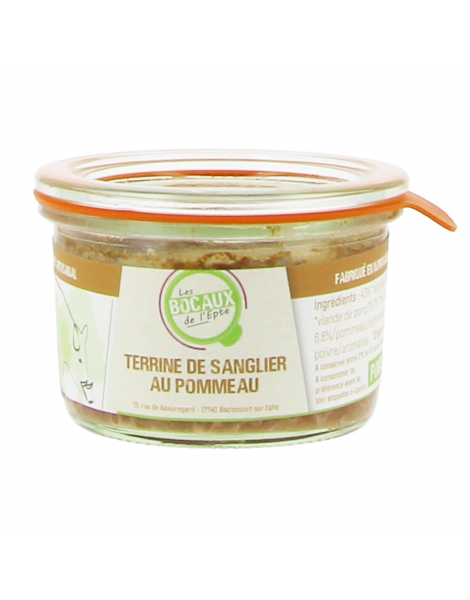 Terrine de sanglier au Pommeau 150g Les bocaux de l'Epte